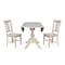 International Concepts Round 42 in Rd Top Pedestal Table, 2 Chairs, Unfinished, Ready to Finish, 42 in W, 42 in L, Wood K-42DPT-11-C10-2 - alternate 3